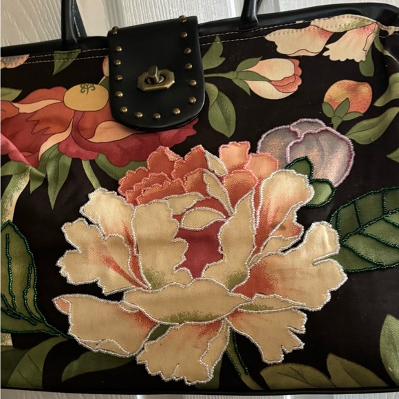 ISABELLA FIORE PEACHY KEEN PEACH BLOSSOM LG CARRY ON BEADED DR. HANDBAG Y2K $745 - Picture 2 of 8